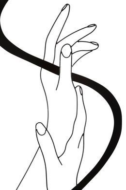Zidni ukras Hands, Crna