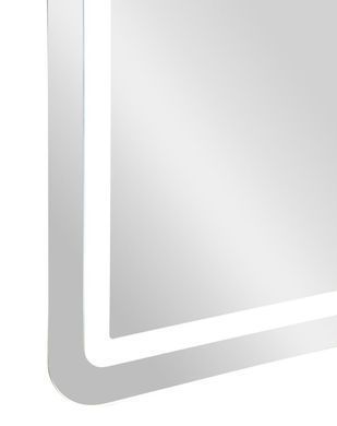 Stensko ogledalo LED Simple Rectangular, Srebrna, Pravokotni