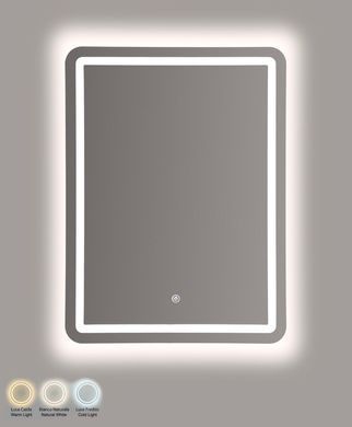 Stensko ogledalo LED Simple Rectangular, Srebrna, Pravokotni